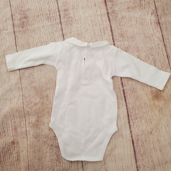 Jacadi mon bebe long sleeve collared bodysuit sz 3m - Picture 2 of 3